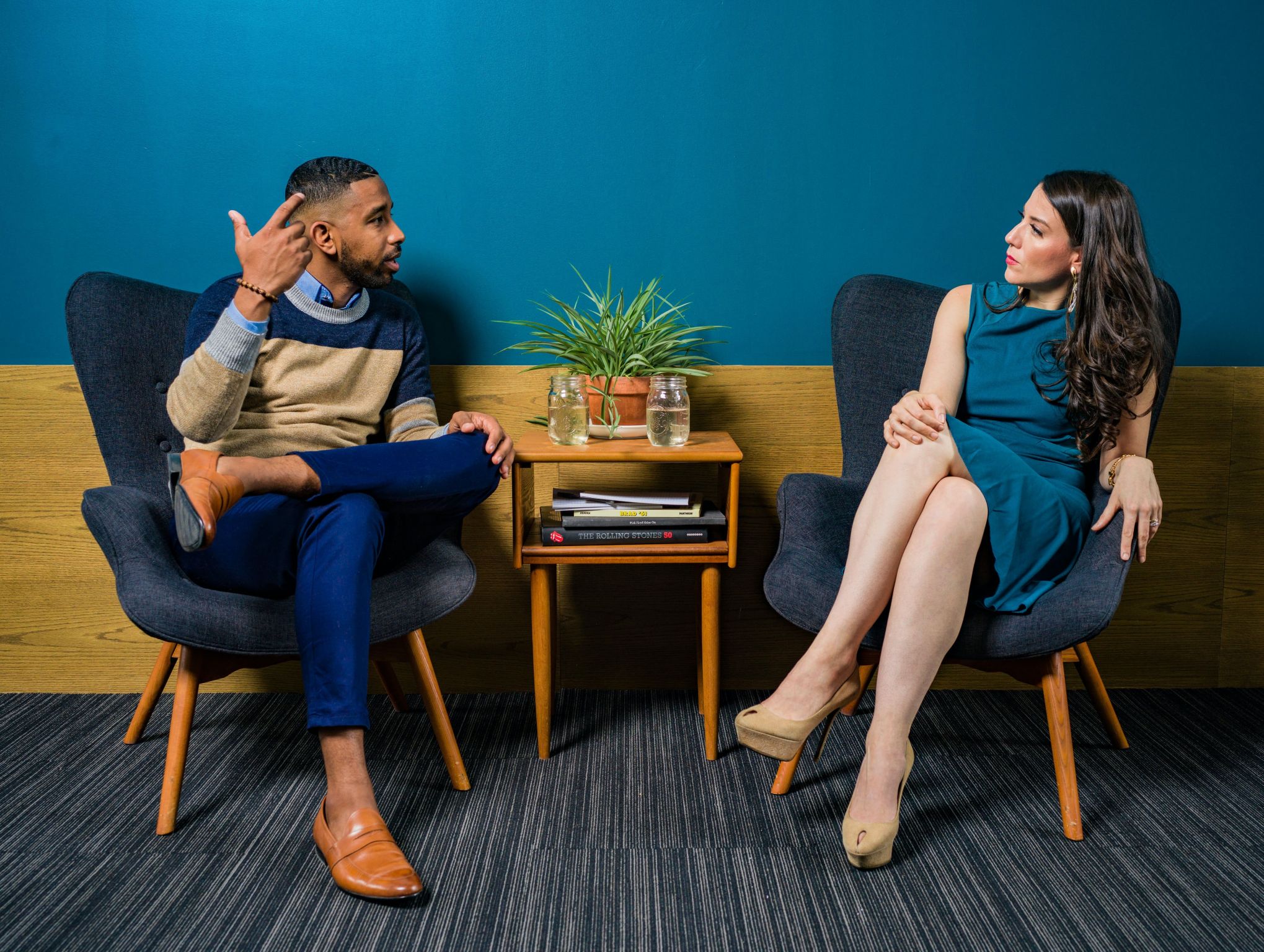 Coworkers talking